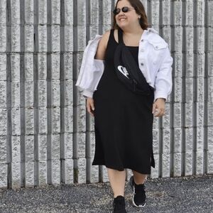 Eloquii black ribbed knit dress sz 14/16